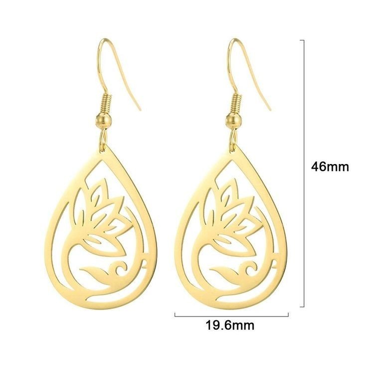 گوشواره طلا 18 عیار زنانه قیراط طرح اشک کد GH3695 — تصویر 3 از 4