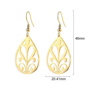 گوشواره طلا 18 عیار زنانه قیراط طرح اشک کد GH3678 — تصویر 3 از 4