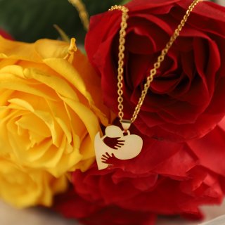 گردنبند طلا 18 عیار زنانه با زنجیر حلقه‌ای (فلامینگو) نیکان گلد مدل عشق — تصویر 4 از 4