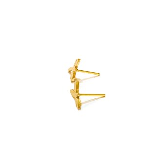 گوشواره طلا 18 عیار زنانه مدل شاپرک میخی — تصویر 2 از 2