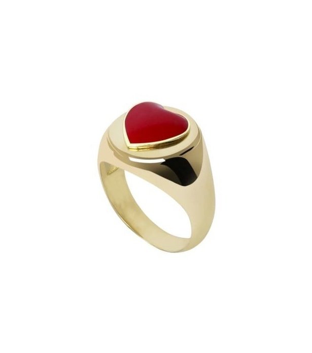 انگشتر طلا 18 عیار زنانه قیراط طرح قلب کد GH5974 — تصویر 1 از 3