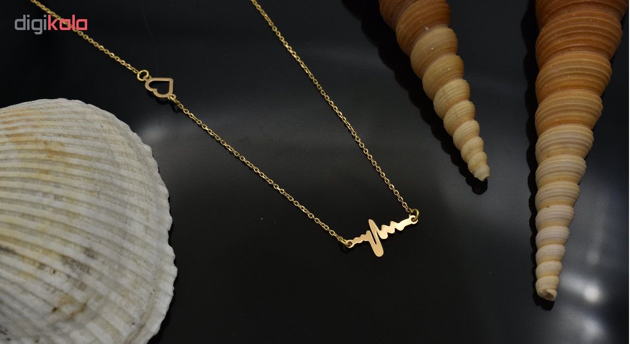 گردنبند طلا 18 عیار زنانه آرشا گالری طرح ضربان قلب کد 403A2475 — تصویر 4 از 5