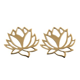 گوشواره طلا 18 عیار زنانه مدل گل نیلوفر کد P452 — تصویر 2 از 2