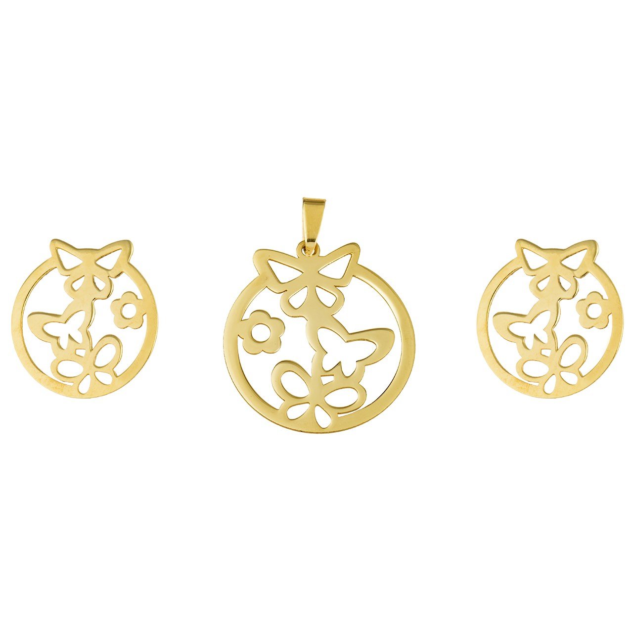 نیم ست طلا 18 عیار زنانه طرح پروانه کد SG570 — تصویر 1 از 6