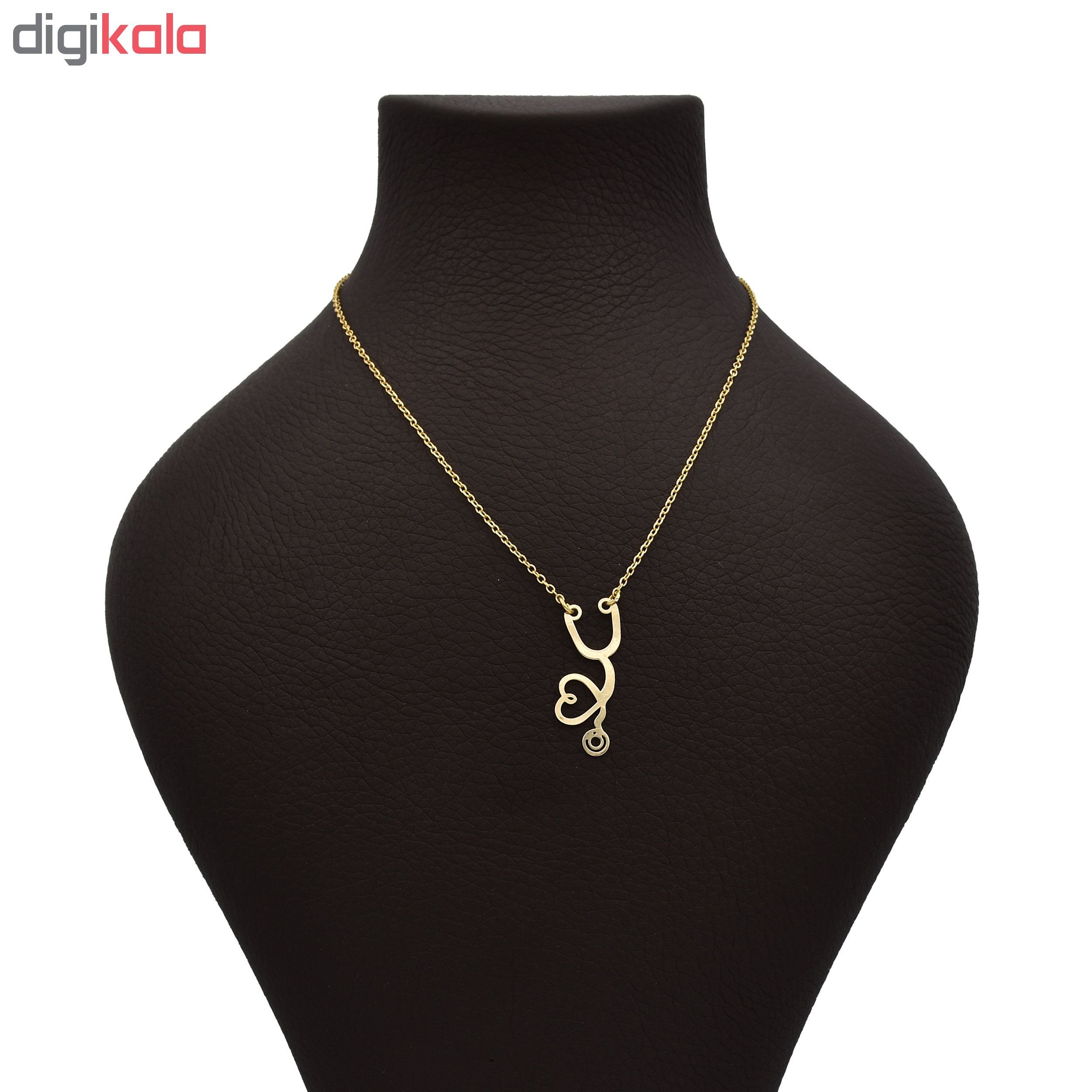 گردنبند طلا 18 عیار زنانه طرح قلب کد 563M281 — تصویر 2 از 3