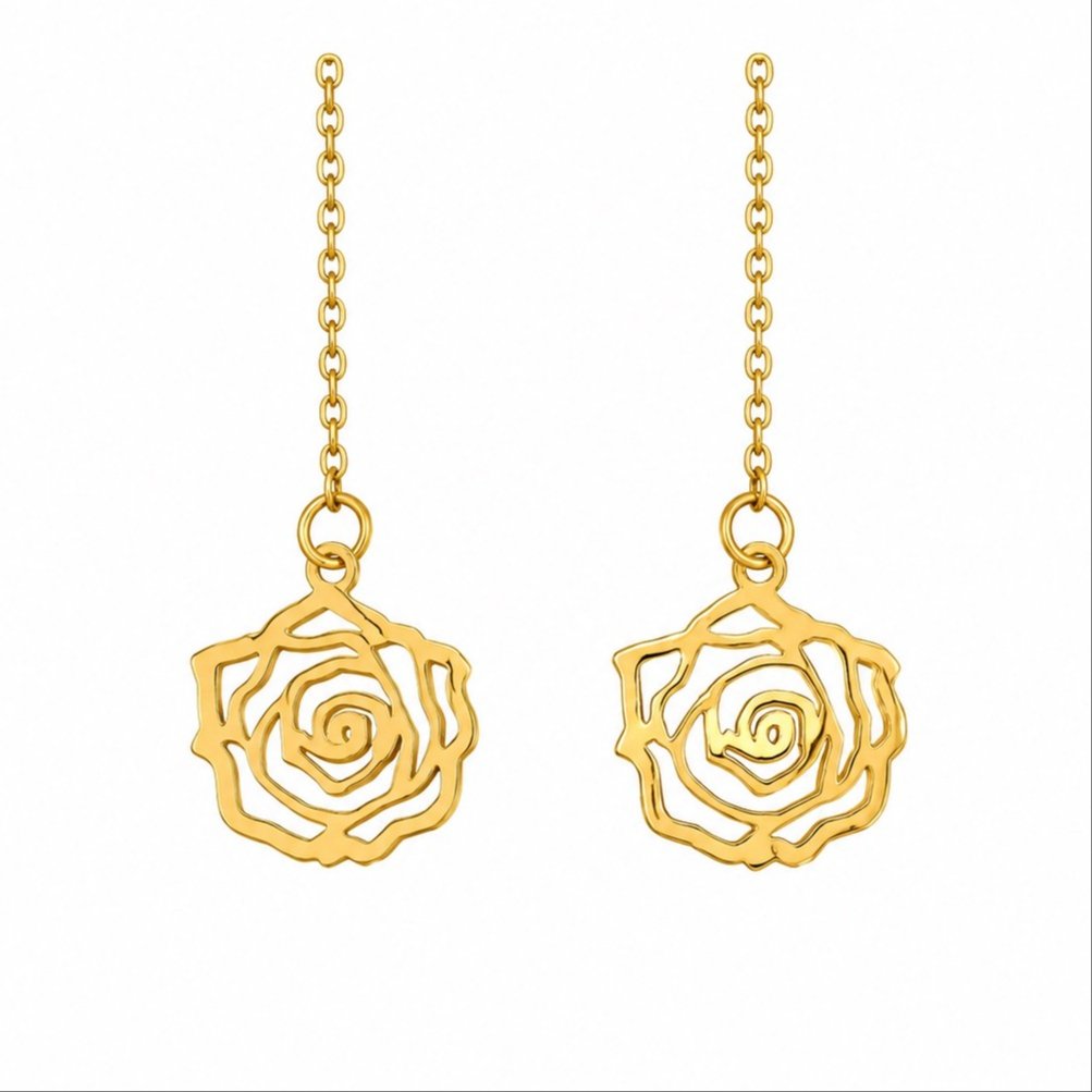 گوشواره بخیه‌ای طلا 18 عیار زنانه نیکان گلد مدل NK223 — تصویر 2 از 3