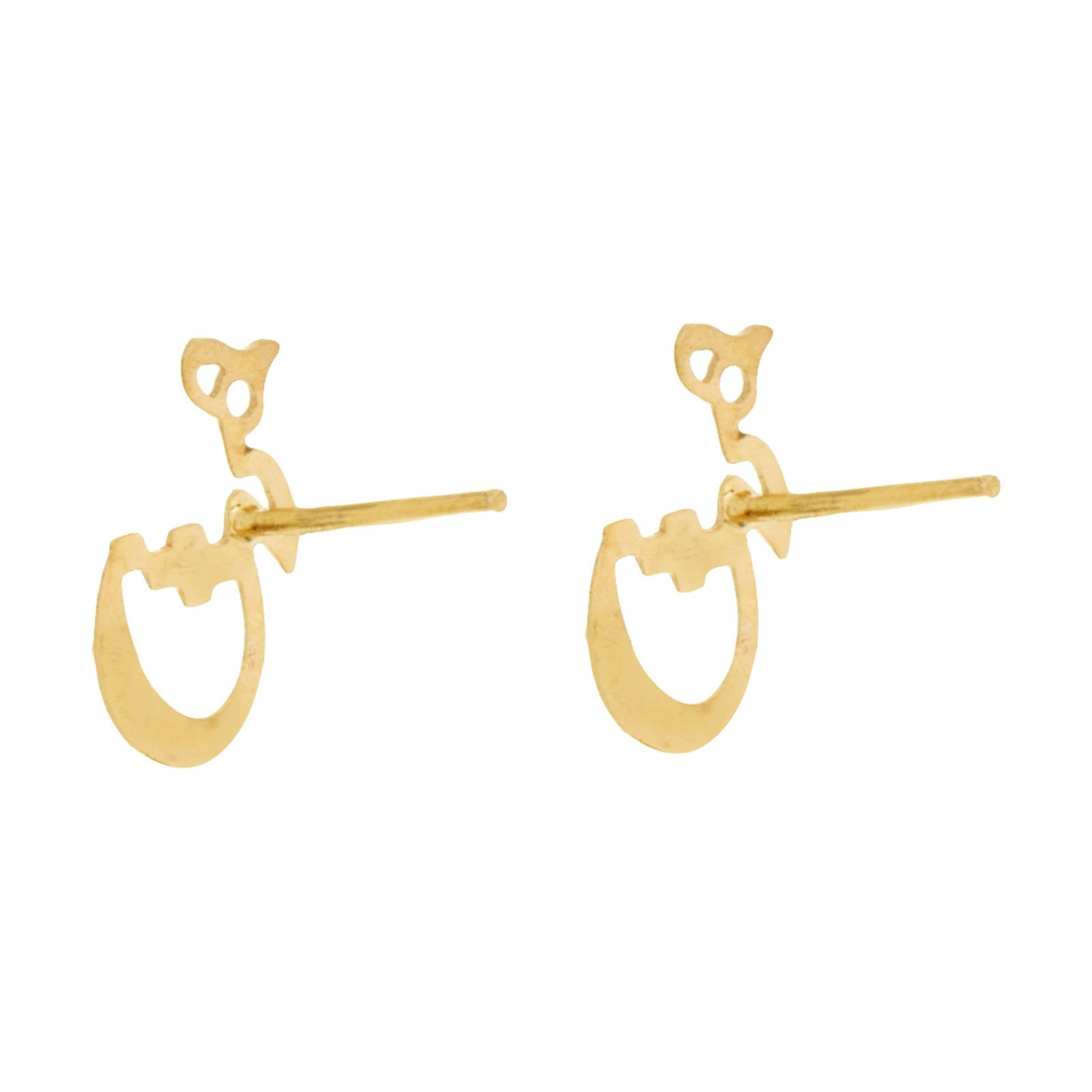 گوشواره طلا 18 عیار زنانه قیراط طرح هیچ کد GH4776 — تصویر 3 از 4