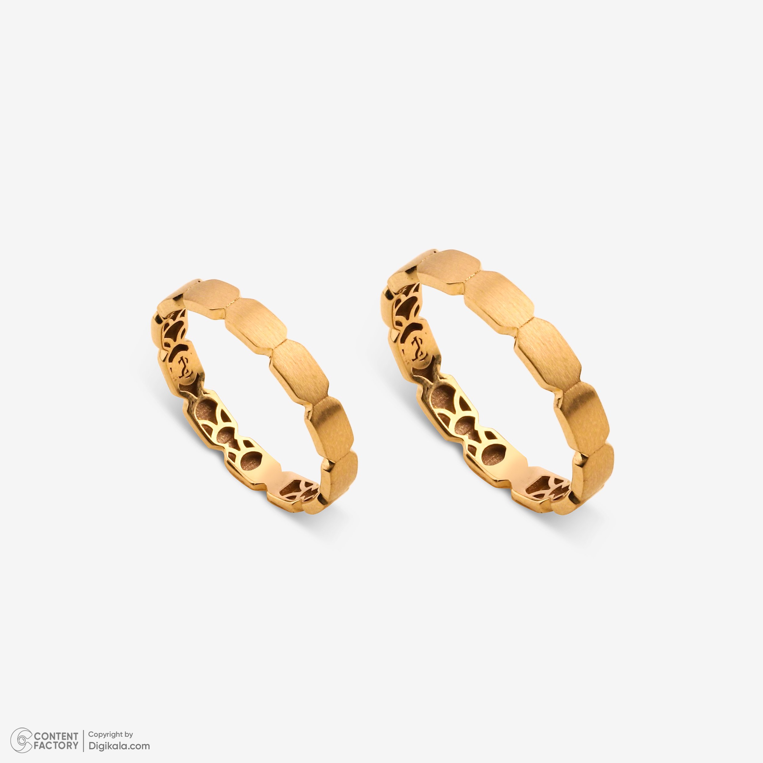 ست حلقه طلا 18 عیار زنانه و مردانه نیکان گلد مدل NK223 — تصویر 3 از 5
