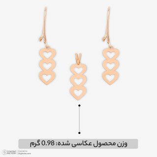 نیم ست طلا 18 عیار زنانه نیکان گلد مدل قلب — تصویر 6 از 7