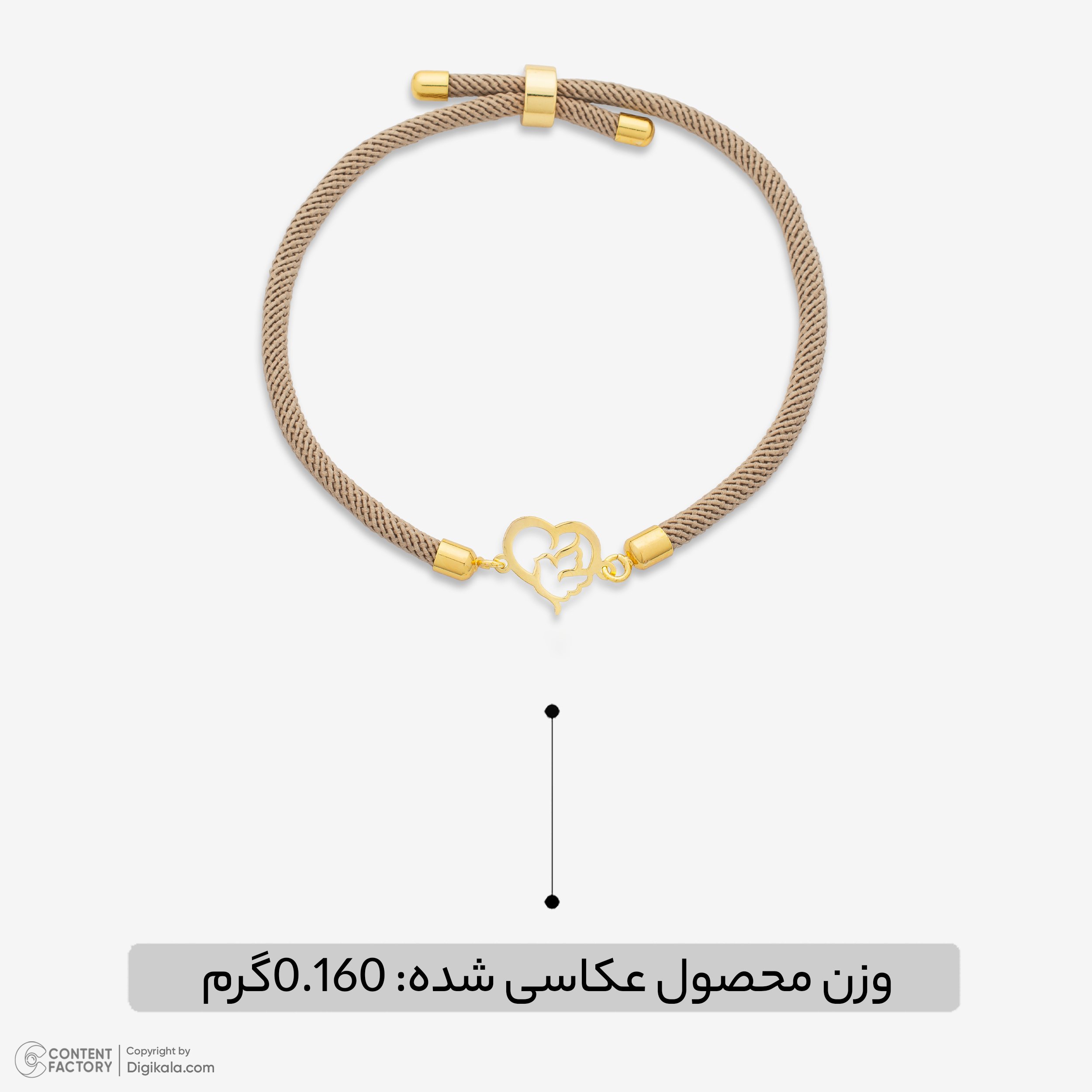 دستبند طلا 18 عیار زنانه با بند بافت نیکان گلد مدل NK223 — تصویر 4 از 6