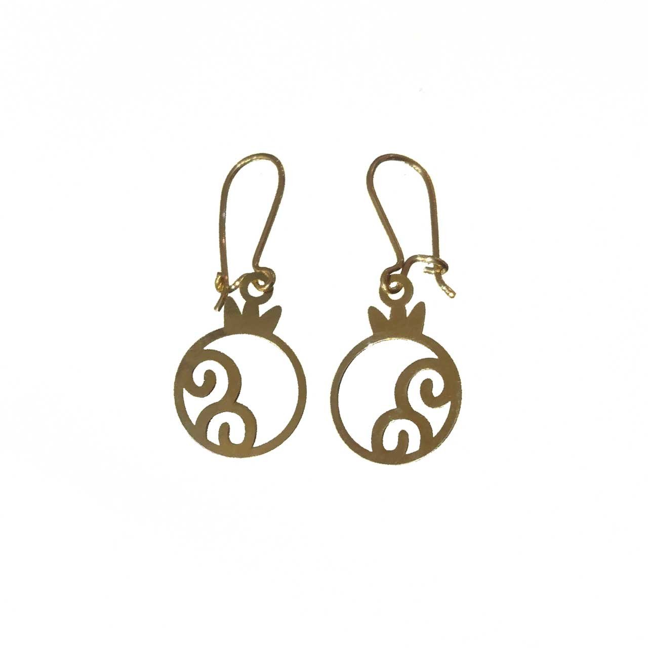 گوشواره طلا 18 عیار کانیار گالری طرح انار کد 74 — تصویر 1 از 3