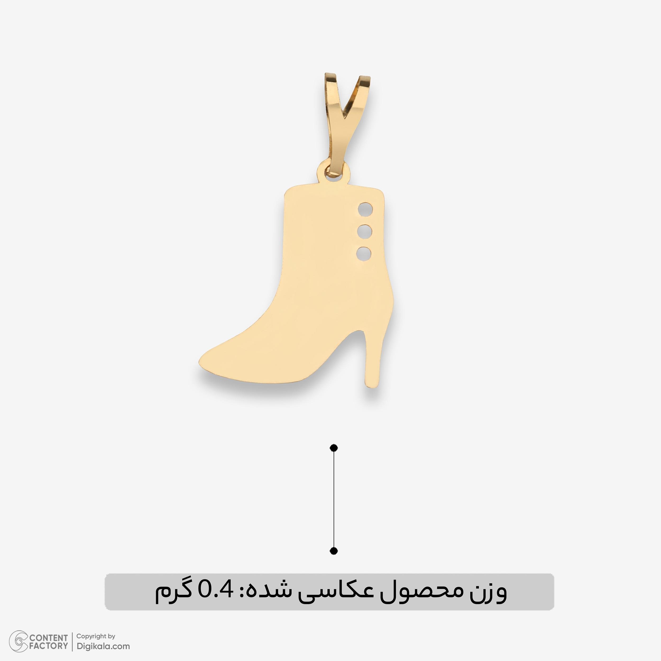 آویز گردنبند طلا 18 عیار زنانه نیکان گلد طرح کفش پاشنه بلند — تصویر 4 از 5