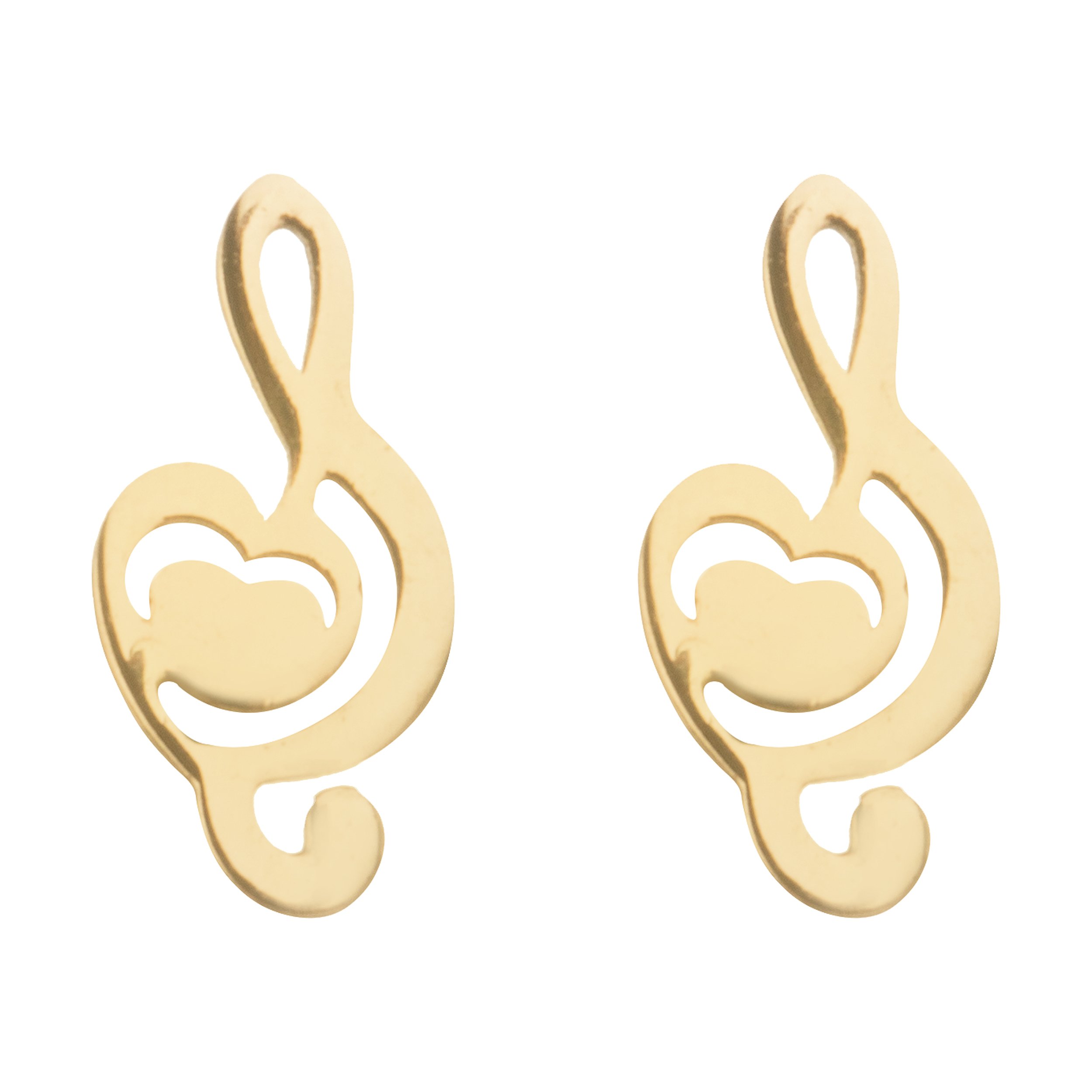 گوشواره میخی طلا 18 عیار زنانه نیکان گلد مدل نت موسیقی 545 — تصویر 1 از 3