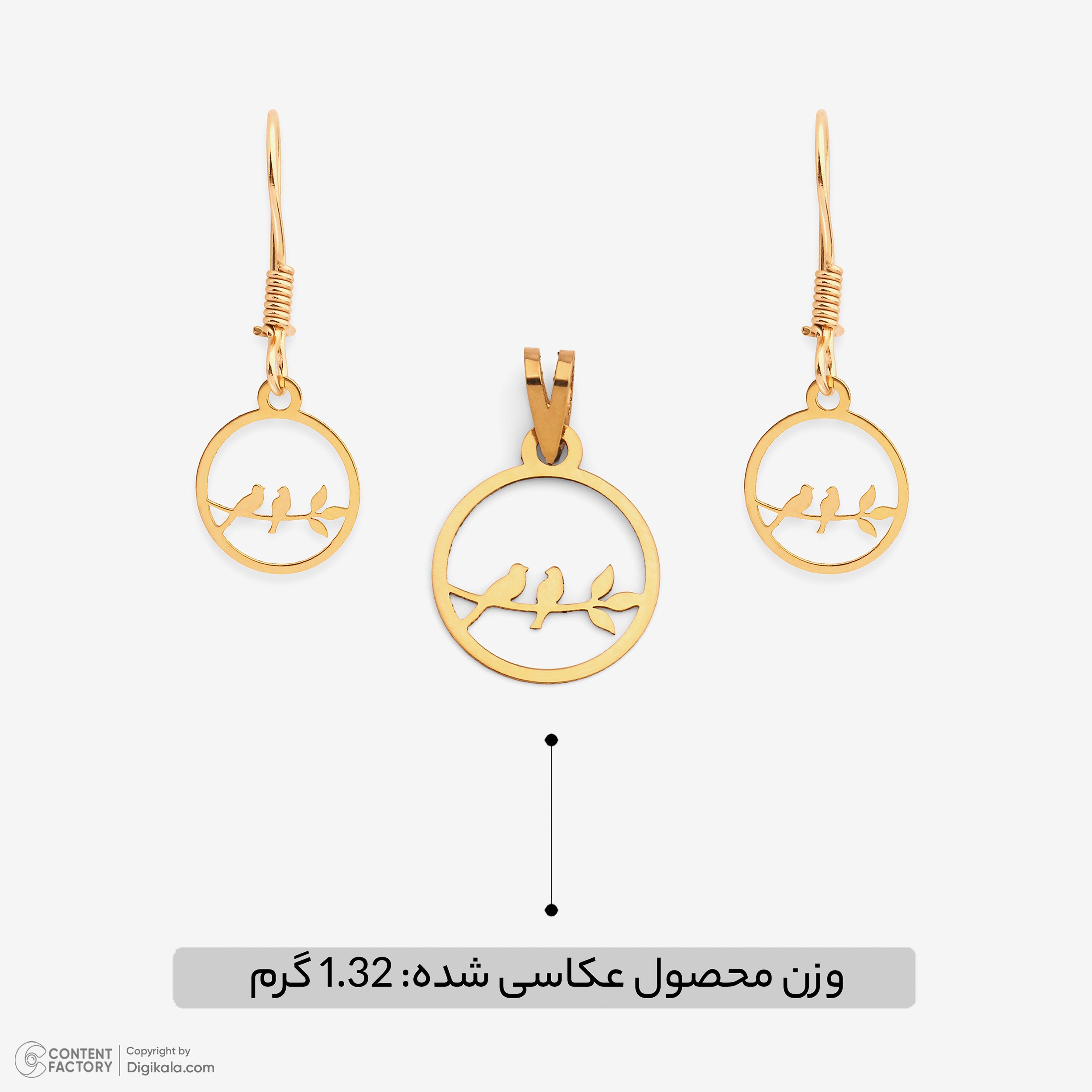 سرویس طلا 18 عیار دخترانه نیکان گلد مدل 5689 — تصویر 6 از 8