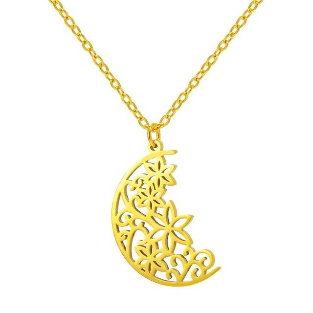 گردنبند طلا 18 عیار زنانه  آرا مدل گل ستاره ای — تصویر 1 از 3