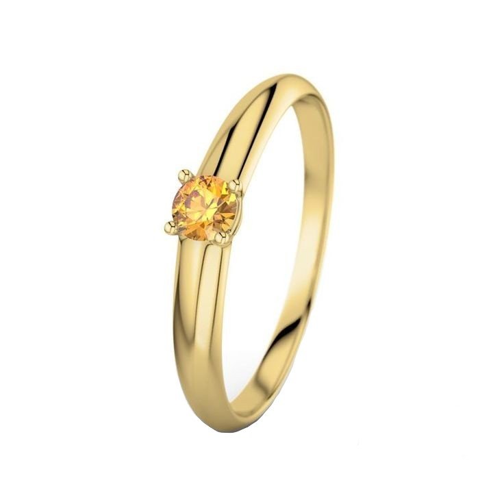انگشتر طلا 18 عیار زنانه قیراط طرح تک سنگ کد GH6147 — تصویر 2 از 3