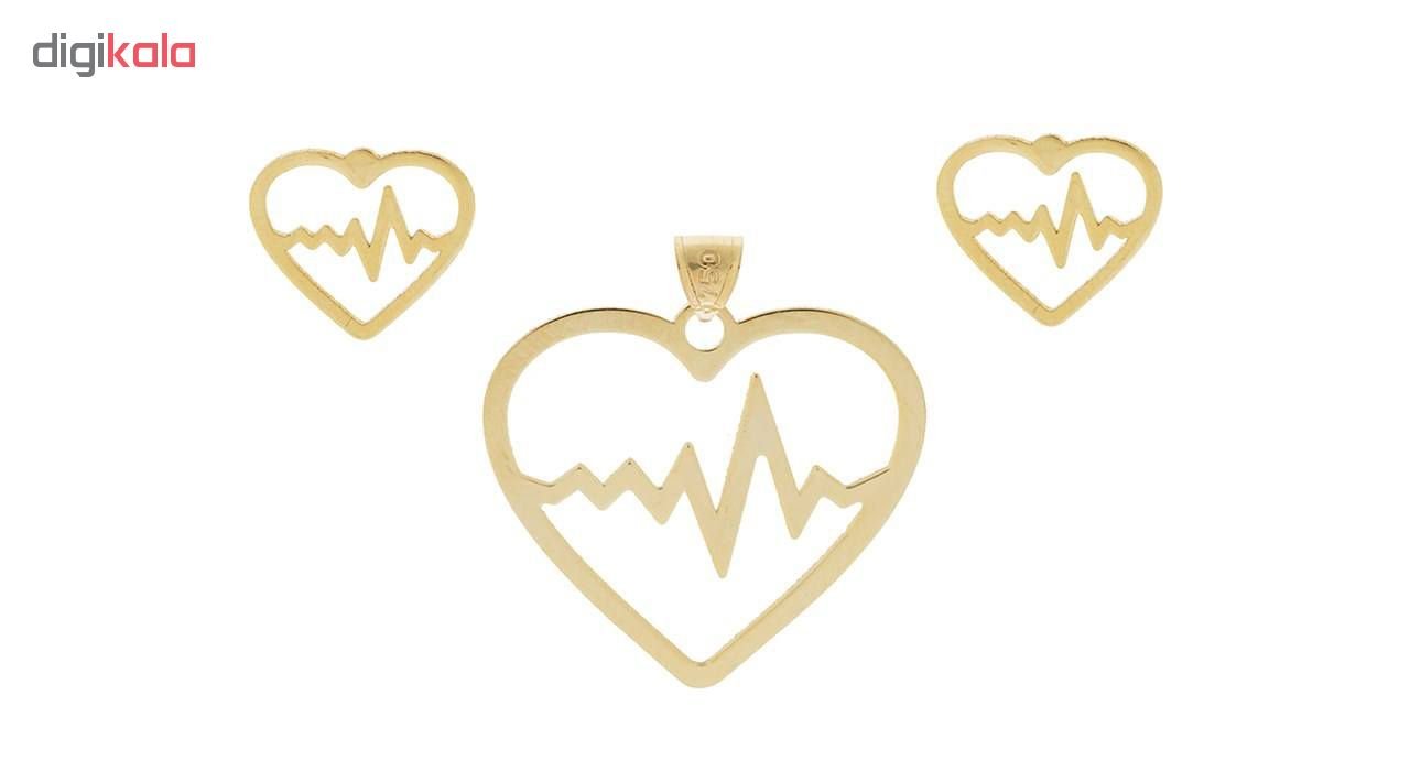 نیم ست طلا 18 عیار زنانه مرجان مدل 0865 — تصویر 2 از 8