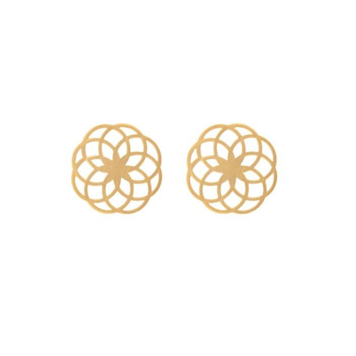 گوشواره طلا 18 عیار زنانه قیراط طرح گل کد GH5236 — تصویر 2 از 3