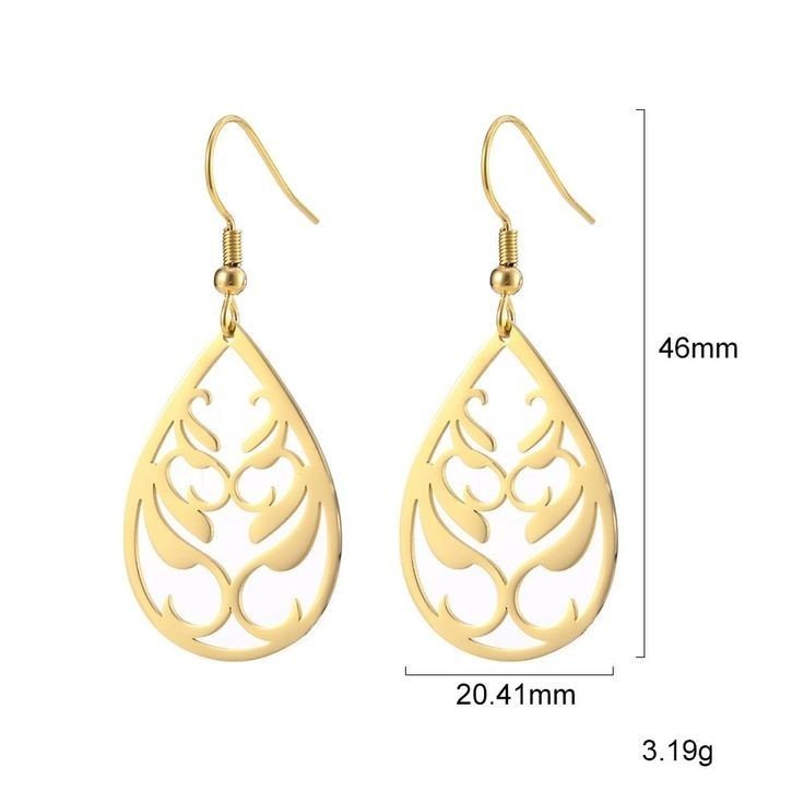 گوشواره طلا 18 عیار زنانه قیراط طرح اشک کد GH3691 — تصویر 3 از 4