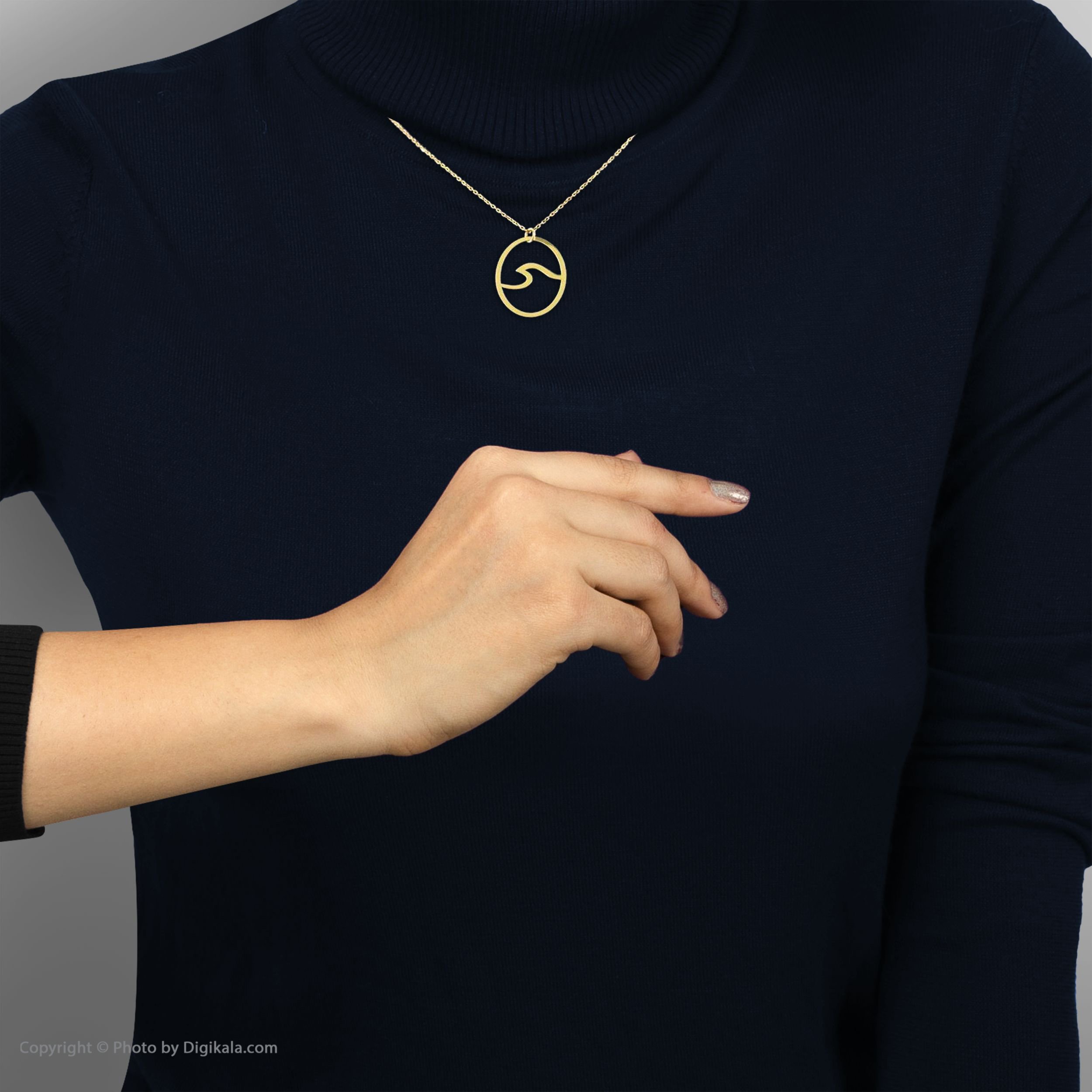گردنبند طلا 18 عیار زنانه با زنجیر حلقه‌ای (فلامینگو) نیکان گلد مدل NK 5689 — تصویر 4 از 5