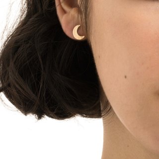 گوشواره طلا 18 عیار زنانه مدل مه تاب — تصویر 2 از 2