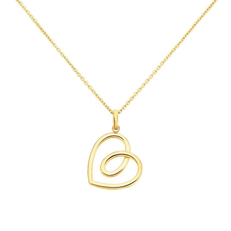 گردنبند طلا 18 عیار زنانه قیراط طرح قلب کد GH1234 — تصویر 2 از 3