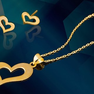 نیم ست طلای 18 عیار زنانه سیم و گوهر مدل GLE180 — تصویر 3 از 3