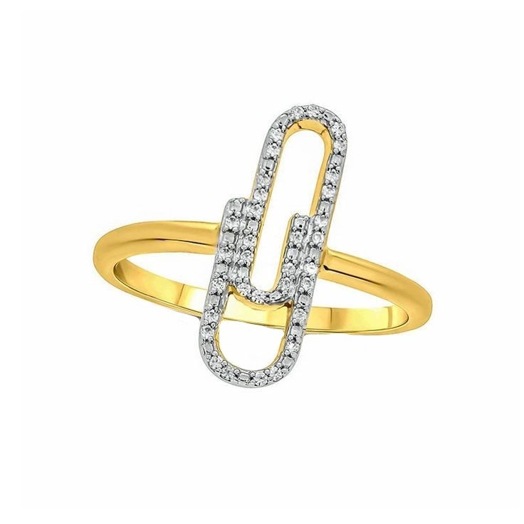 انگشتر طلا 18 عیار زنانه قیراط طرح گیره کد GH6015 — تصویر 1 از 3