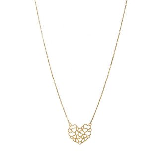 گردنبند طلا 18 عیار زنانه با زنجیر حلقه‌ای (فلامینگو) نیکان گلد مدل قلب 44 — تصویر 1 از 2