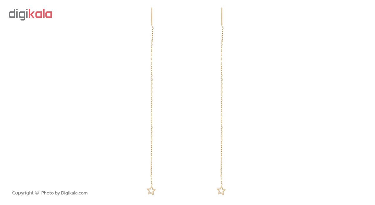 گوشواره طلا 18 عیار زنانه طرح ستاره کد EL-001 — تصویر 2 از 4