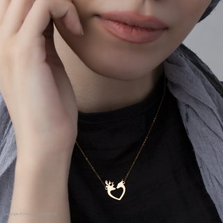 گردنبند طلا 18 عیار زنانه با زنجیر حلقه‌ای (فلامینگو) نیکان گلد مدل گوزن 688 — تصویر 3 از 3