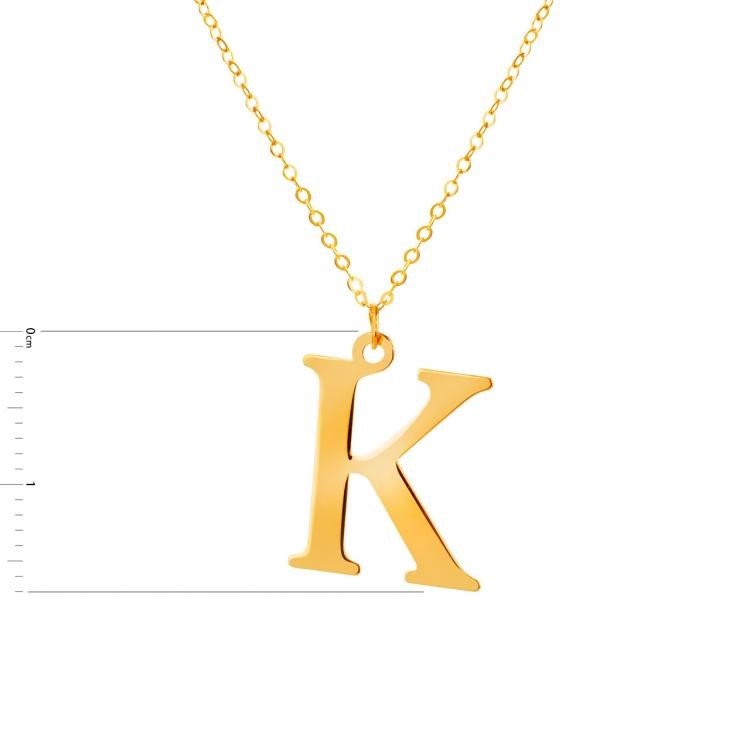 گردنبند طلا 18 عیار زنانه قیراط طرح K کد GH3342 — تصویر 3 از 4