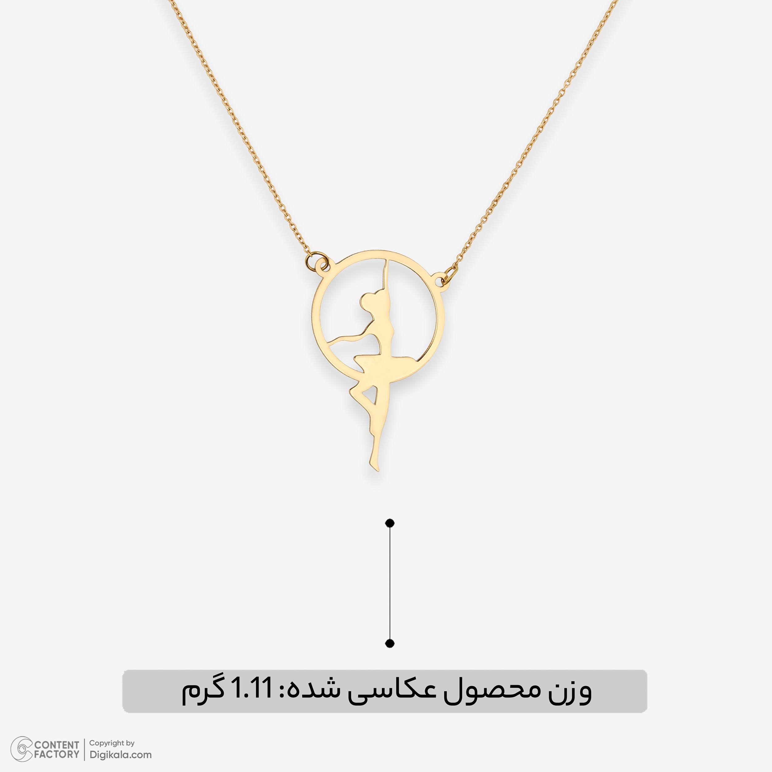 گردنبند طلا 18 عیار زنانه با زنجیر حلقه‌ای (فلامینگو) نیکان گلد مدل دختر رقاص — تصویر 6 از 8