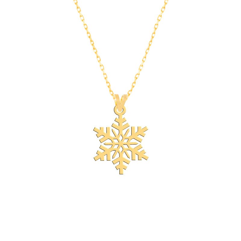 گردنبند طلا 18 عیار زنانه وی وی گلد مدل برف کد S2141 — تصویر 1 از 3