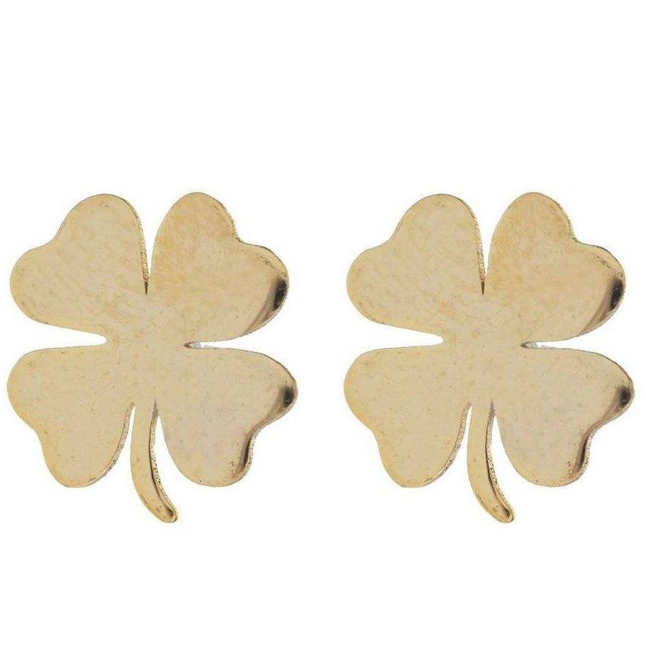 گوشواره طلا 18 عیار زنانه قیراط طرح شبدر کد GH3831 — تصویر 1 از 4
