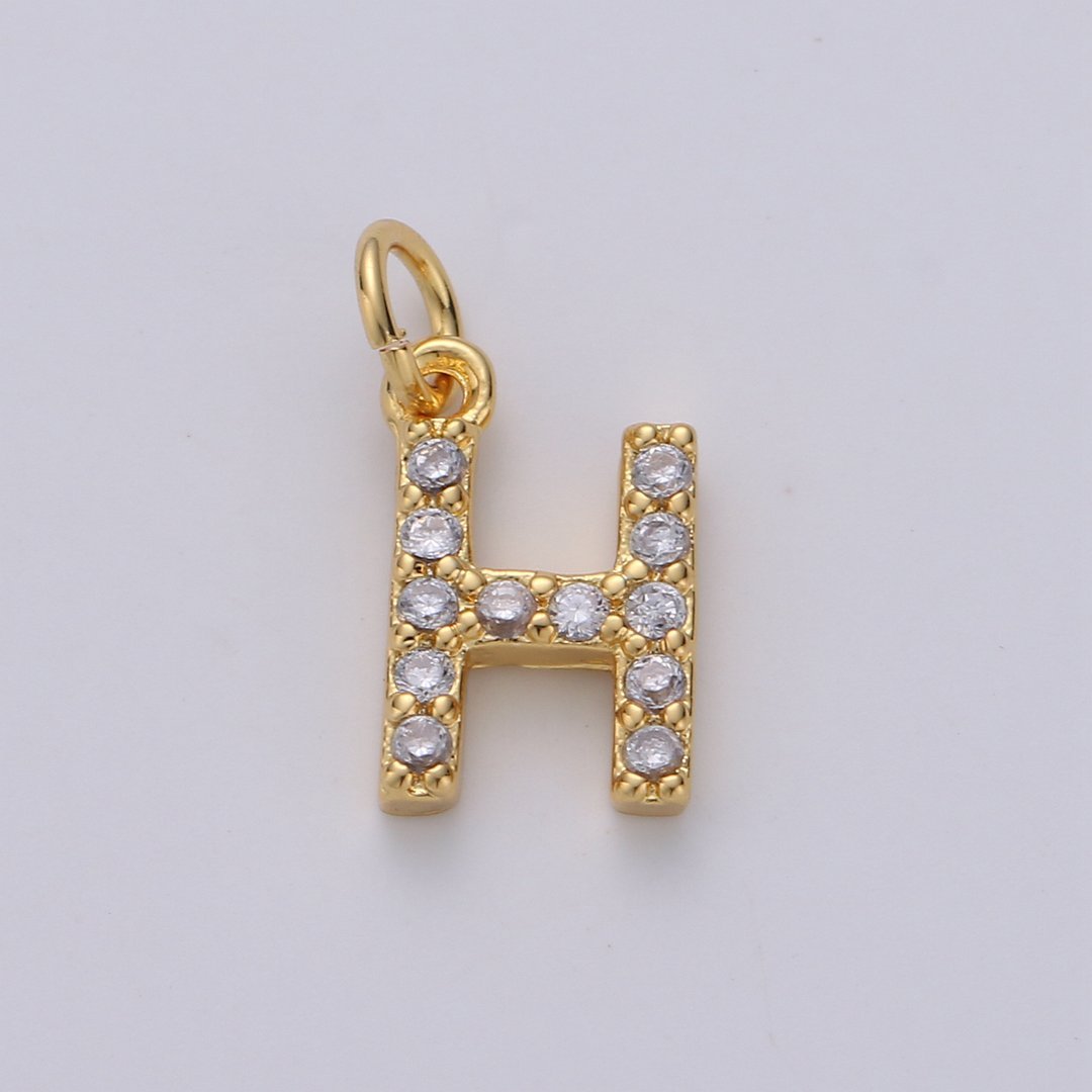آویز گردنبند طلا 18 عیار زنانه قیراط طرح H کد GH2376 — تصویر 1 از 3