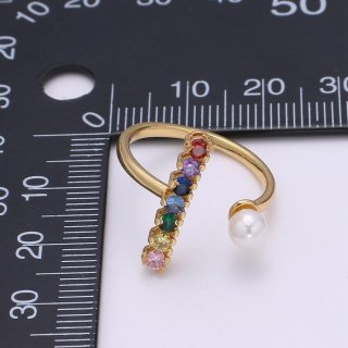 انگشتر طلا 18 عیار زنانه قیراط طرح مروارید کد GH2725 — تصویر 4 از 5