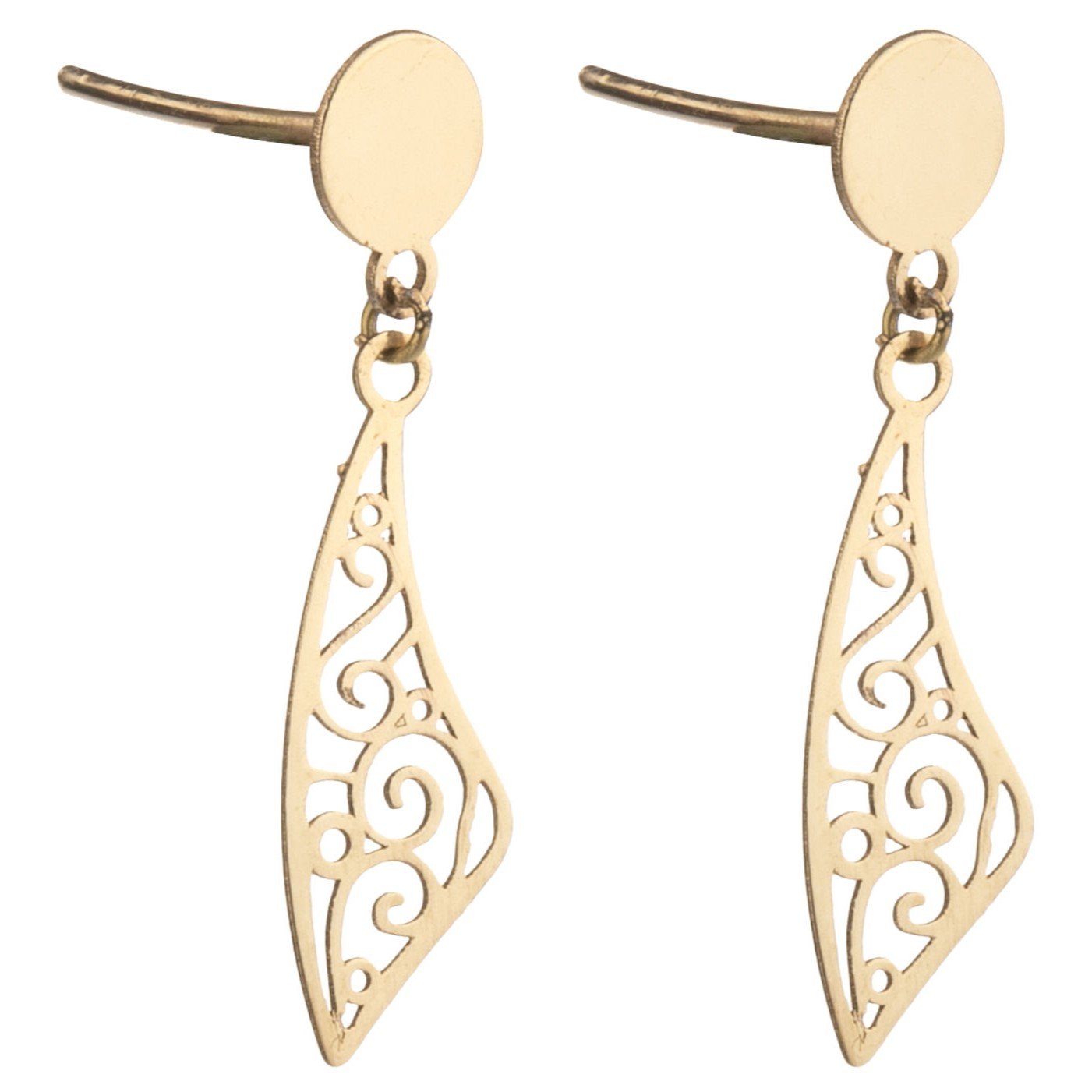 گوشواره طلا 18 عیار زنانه نیکان گلد مدل MJ 3467 — تصویر 2 از 3