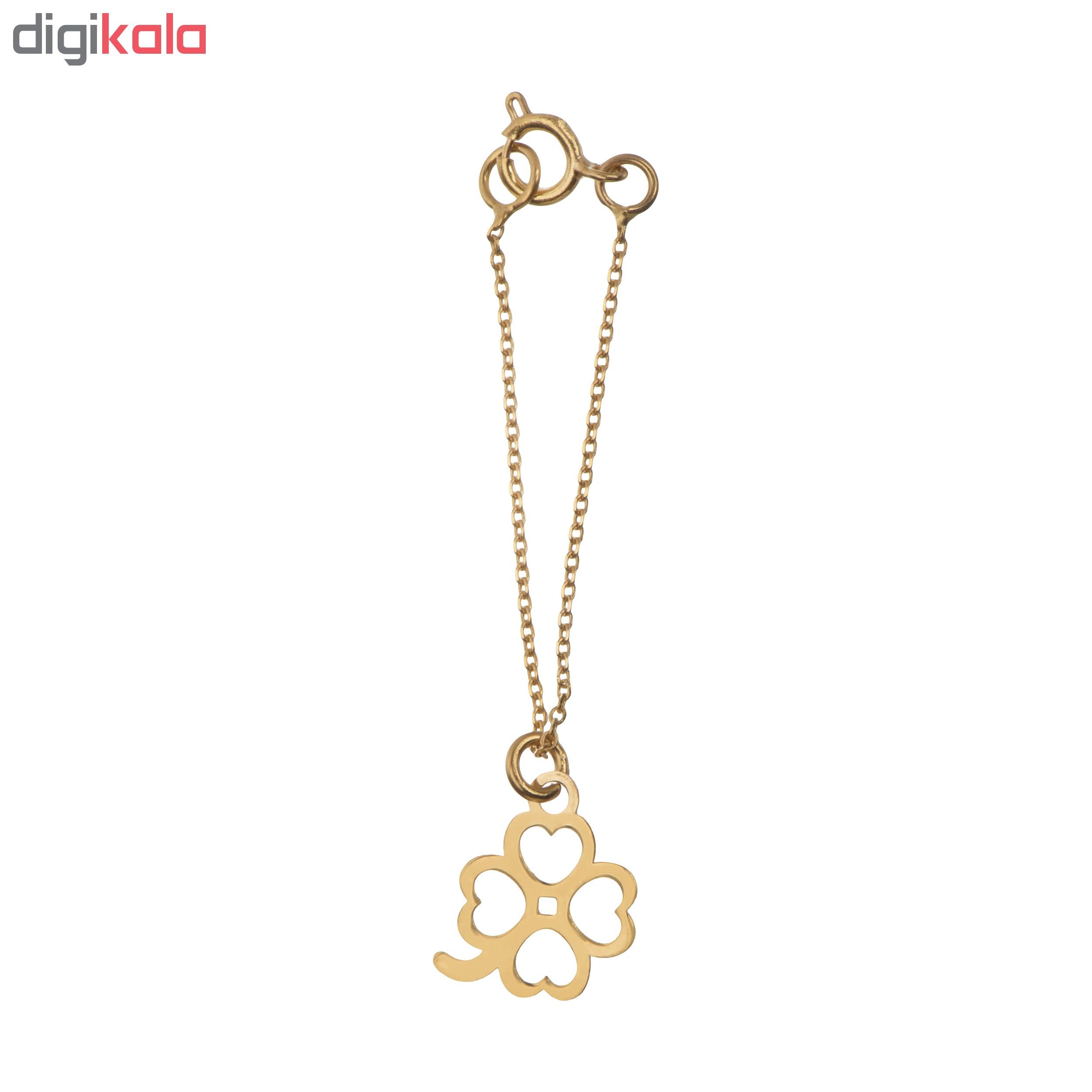 آویز ساعت طلا 18 عیار زنانه طرح گل چهار پر کد SG315 — تصویر 2 از 3