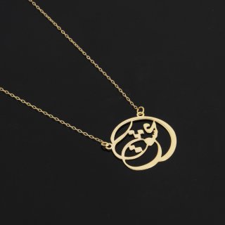 گردنبند طلا با طرح حلقه‌ای (فلامینگو) 18 عیار زنانه نیکان گلد مدل عشق 4566 — تصویر 2 از 3