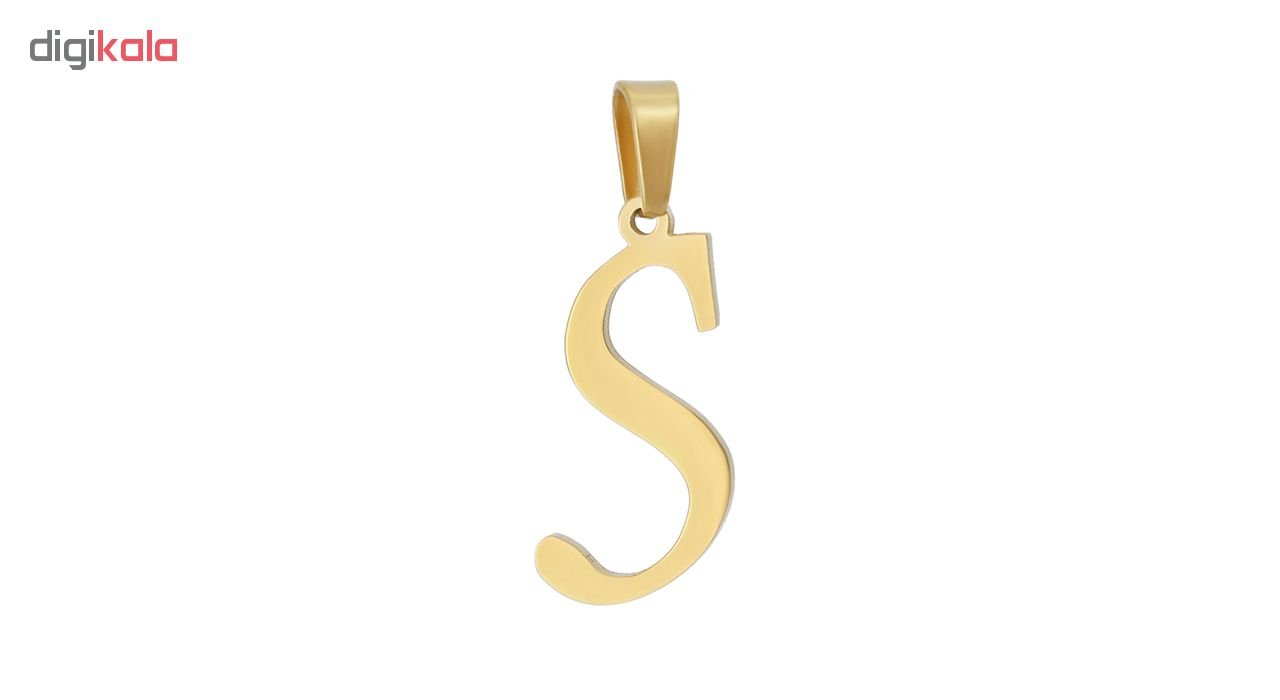 آویز گردنبند طلا 18 عیار جواهری میکا طرح S کد 0110006 — تصویر 2 از 4