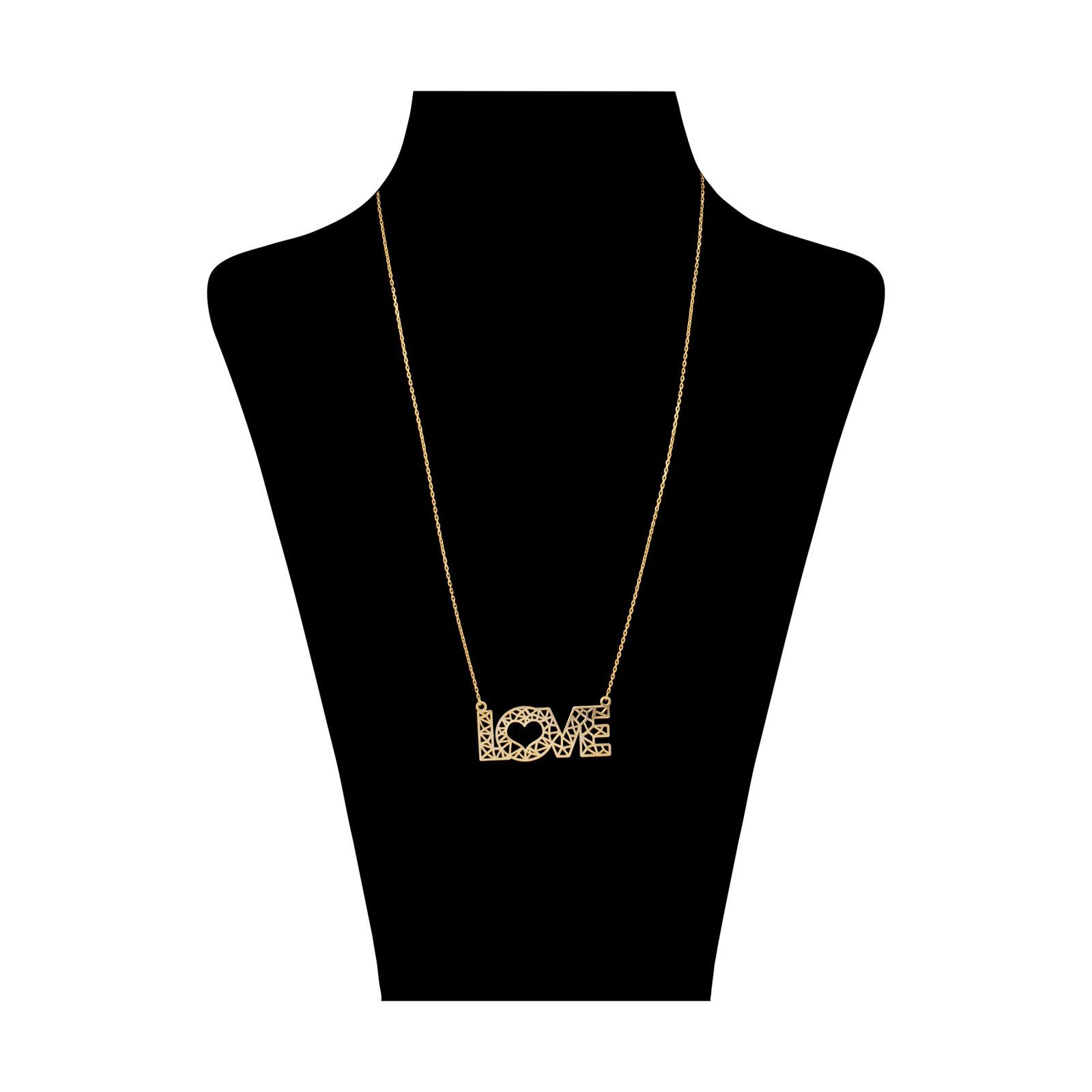 گردنبند طلا 18 عیار زنانه قیراط طرح LOVE کد GH4582 — تصویر 2 از 4