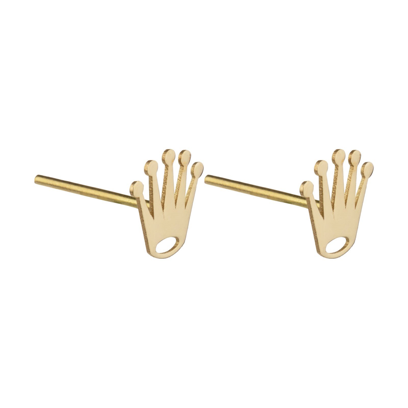 گوشواره طلا 18 عیار زنانه قیراط طرح تاج کد GH3959 — تصویر 3 از 4