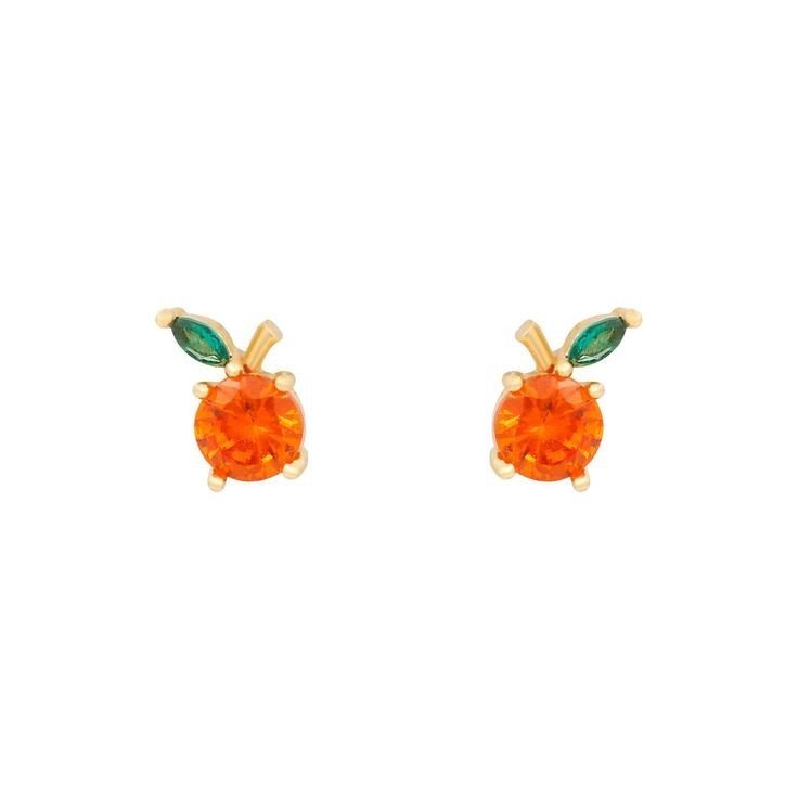 گوشواره طلا 18 عیار زنانه قیراط طرح پرتقال کد GH6073 — تصویر 1 از 3