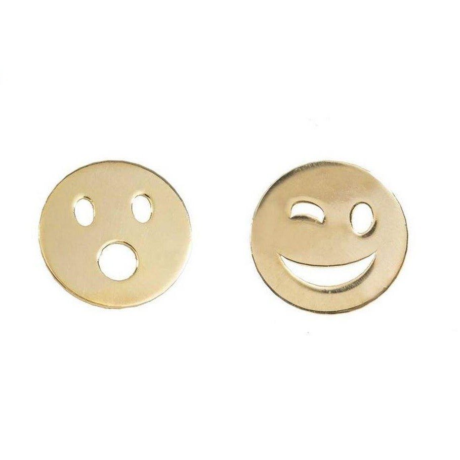 گوشواره طلا 18 عیار زنانه قیراط طرح ایموجی لبخند کد GH4562 — تصویر 1 از 4