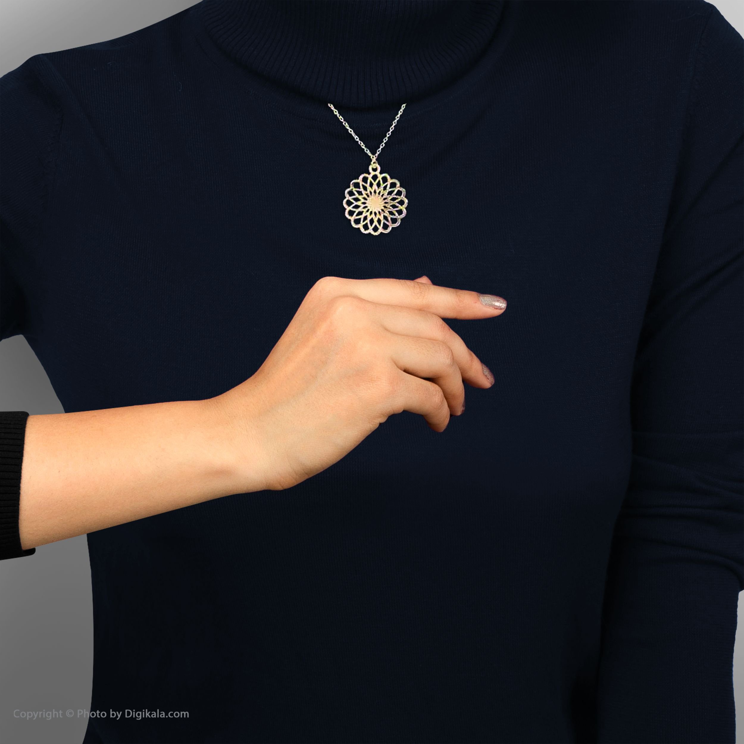 گردنبند طلا 18 عیار زنانه با زنجیر حلقه‌ای (فلامینگو) نیکان گلد مدل NK 5689 — تصویر 4 از 5