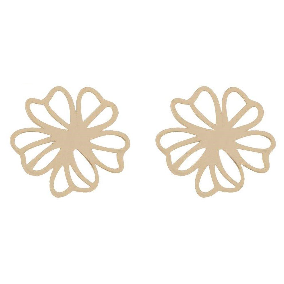 گوشواره طلا 18 عیار زنانه قیراط طرح گل کد GH4372 — تصویر 2 از 3