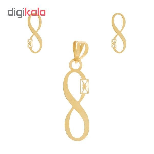 نیم ست طلا 18 عیار زنانه طرح بینهایت کد UN005 — تصویر 3 از 4