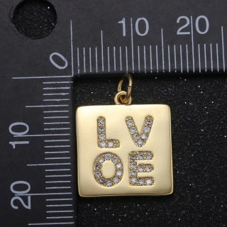 آویز گردنبند طلا 18 عیار زنانه قیراط طرح love کد GH2599 — تصویر 3 از 4