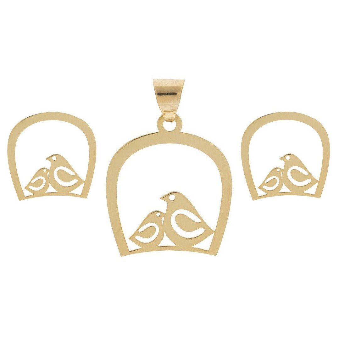 نیم ست طلا 18 عیار زنانه مدل پرنده کد GH6346 — تصویر 1 از 4